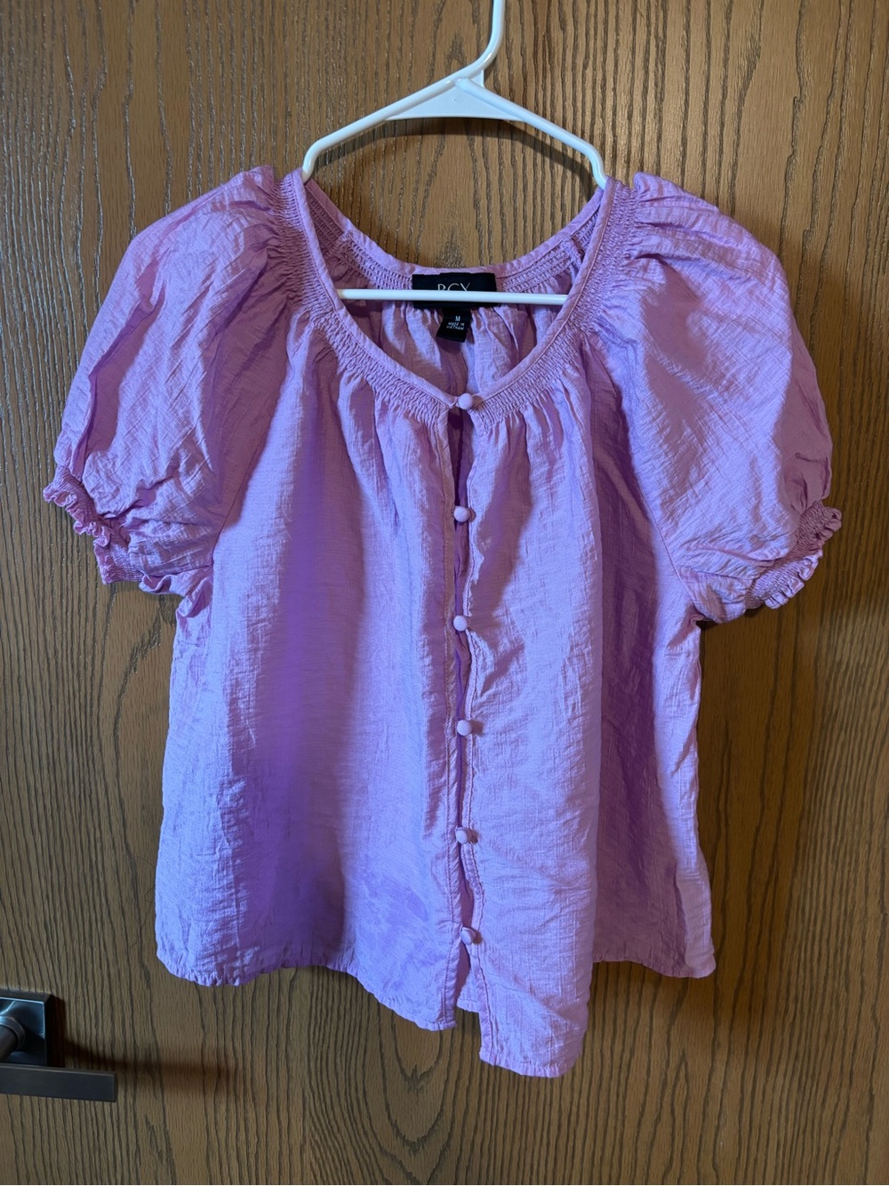 BCX Lavender Peasant Neck Blouse